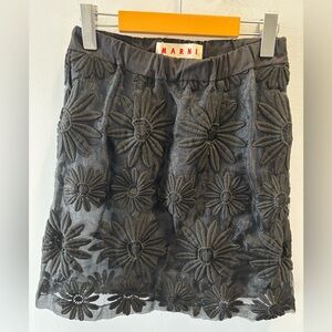 MARNI Sheer Floral Embroidered Black Mini Skirt 42(6)
Elastic Waist Side Zipper